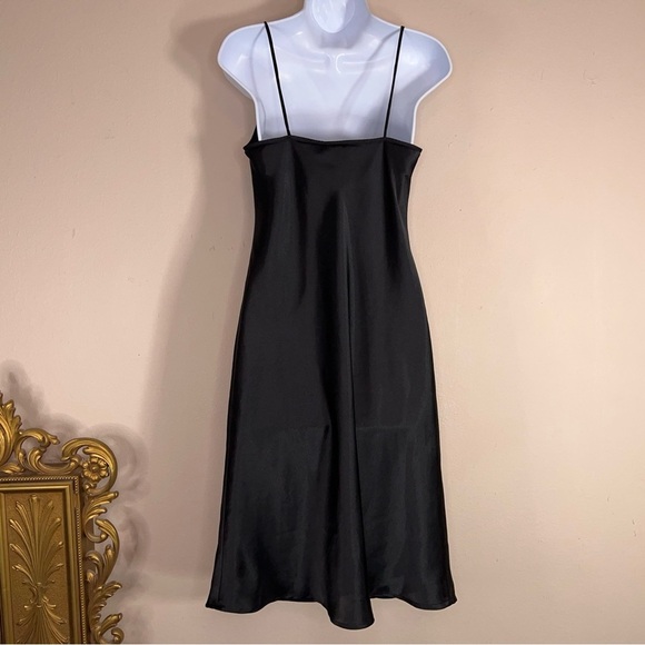 Y2K Era Small Old Navy Black Satin Slip Dress Cowl Neckline Goth Pinup Vintage - Picture 8 of 16